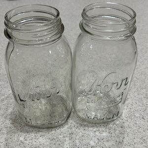 Vintage Kerr Self Sealing Clear Glass Mason Jars Set